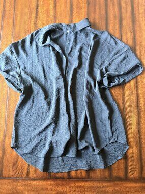 Treasure & Bond Black Oversized Button Down Blouse Size 2X